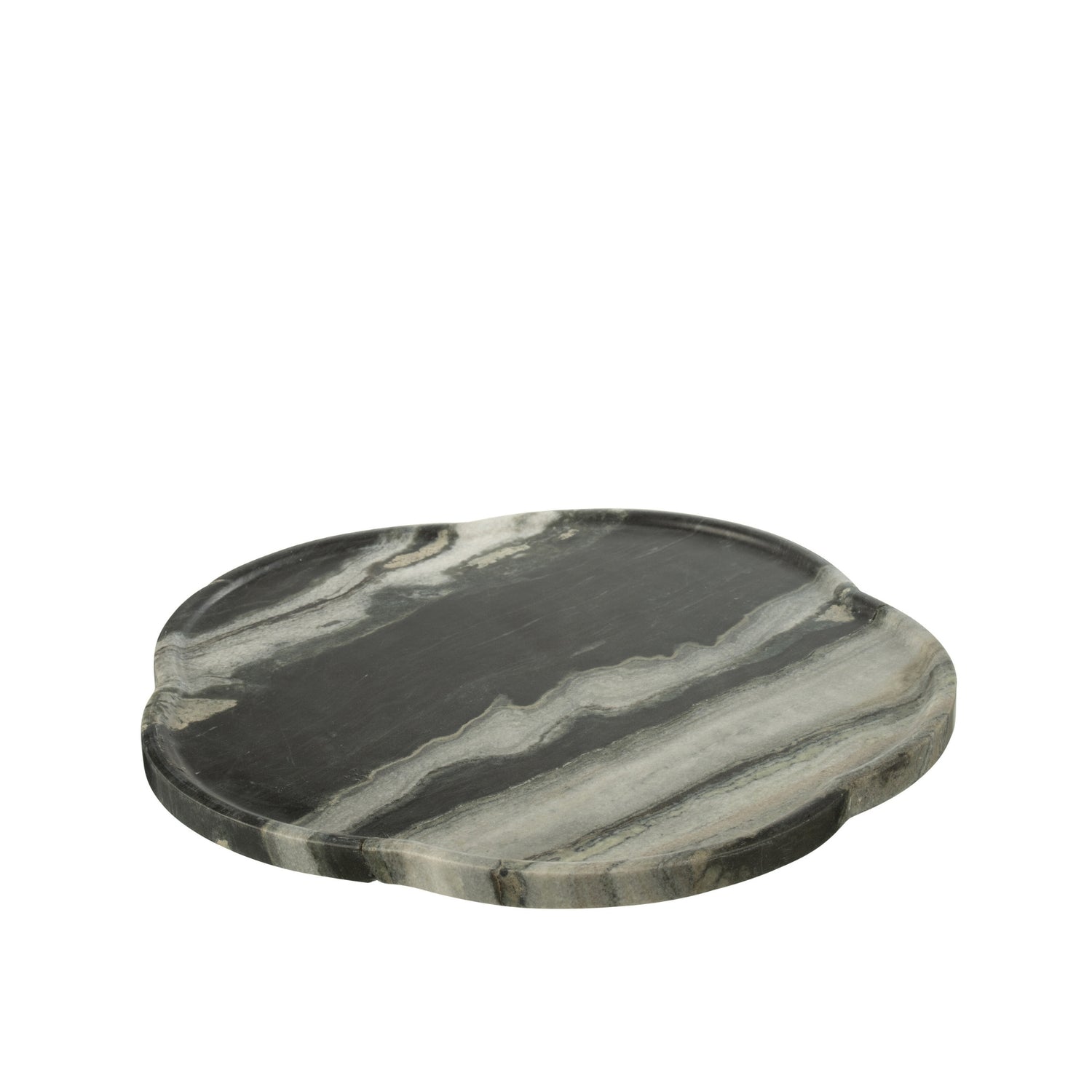 Plateau Draaiend Marmer Zwart/Lichtgrijs J-Line