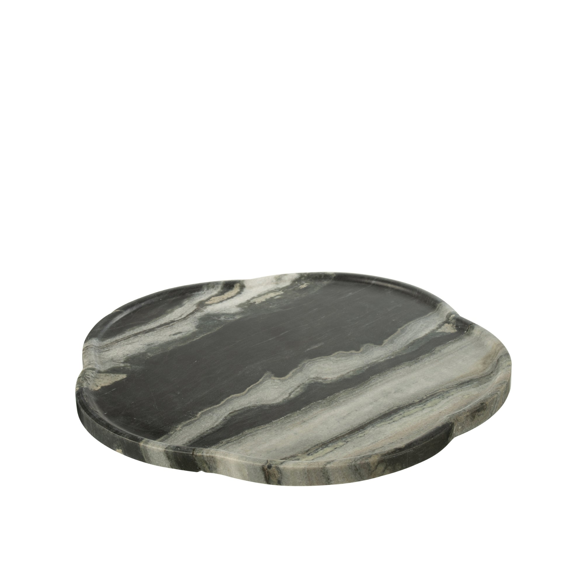 Plateau Draaiend Marmer Zwart/Lichtgrijs J-Line