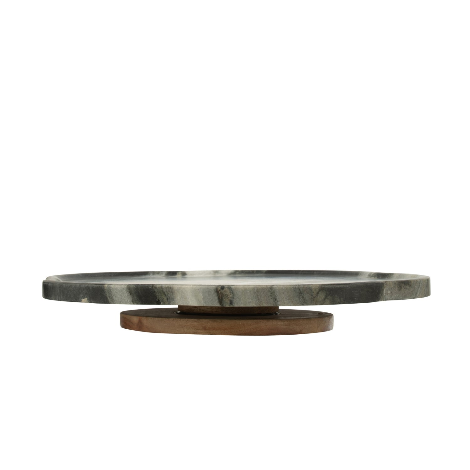 Plateau Draaiend Marmer Zwart/Lichtgrijs J-Line