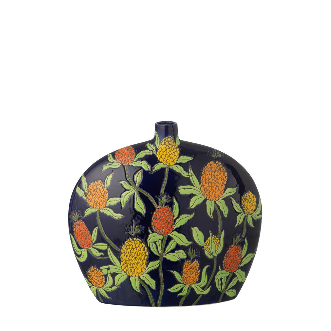 Vaas Ananas Porselein Meerkleurig Medium 33x12x30cm J-Line