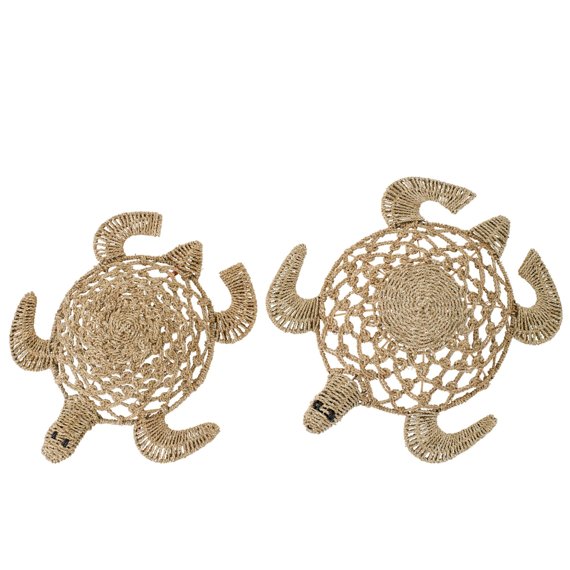 Set Van 2 Wandobject Schildpad Zeegras Naturel J-Line