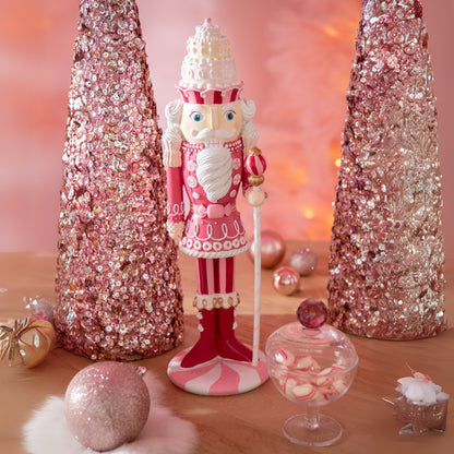 Notenkraker Snoep Kalk Wit/Roze Large H55,5cm J-Line