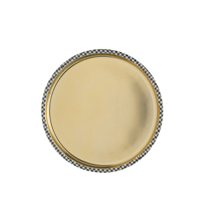 Dienblad Rond Pied-De-Poule Roestvrij Staal Goudkleurig J-Line