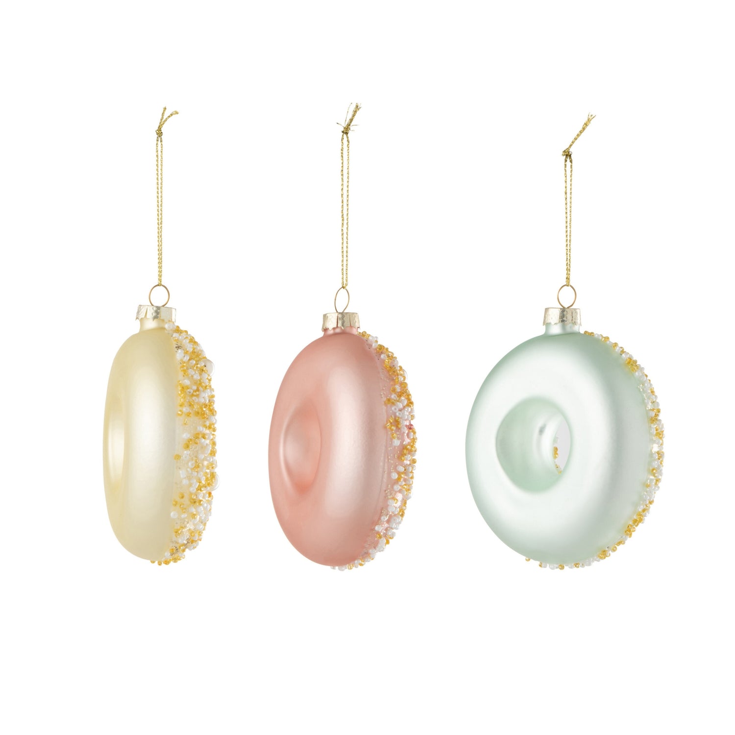 Doos Van 6 Donut Hanger 2+2+2 Pailletten Glas Mix J-Line