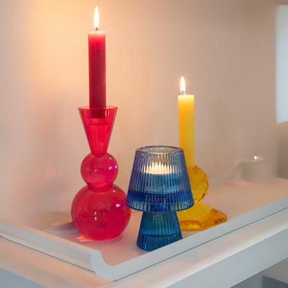 Kaarshouder Bal Glas Geel/Oranje Set van 3 J-Line