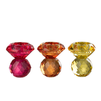 Kaarshouder Bal Glas Geel/Oranje Set van 3 J-Line