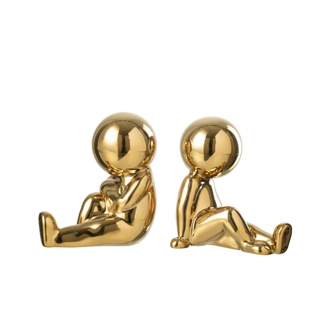 Boekensteun Marcel Steengoed Goudkleurig Set van 2 J-Line