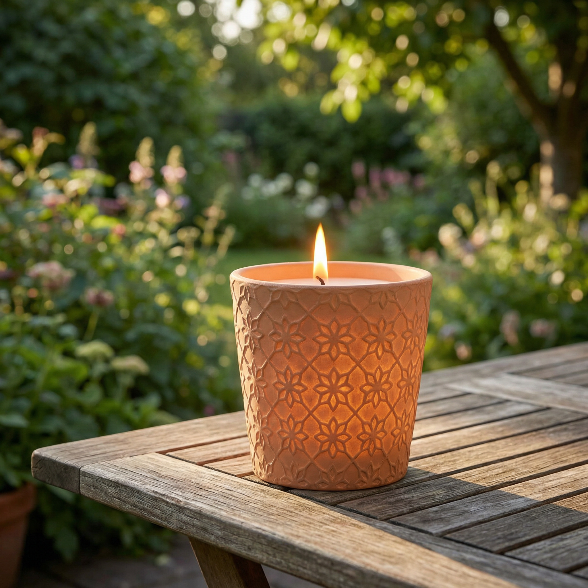 Outdoor Citronellakaars Terracotta Beige J-Line