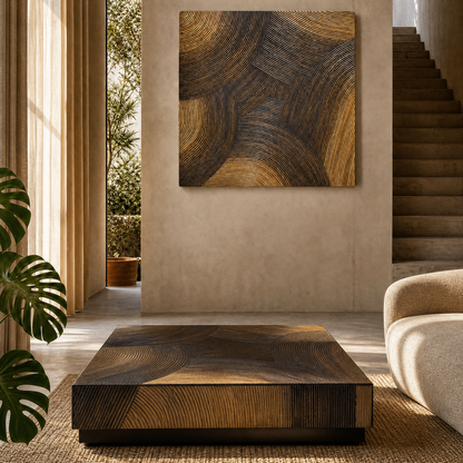 PTMD Casablanca Bruine Salontafel Vierkant 120x120cm