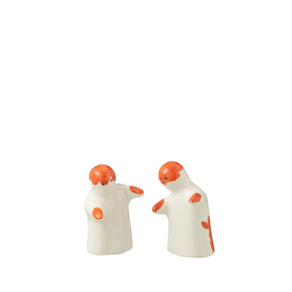 Peper &amp; Zout Stelletje Granada Motief Oranje/Wit Keramiek J-Line
