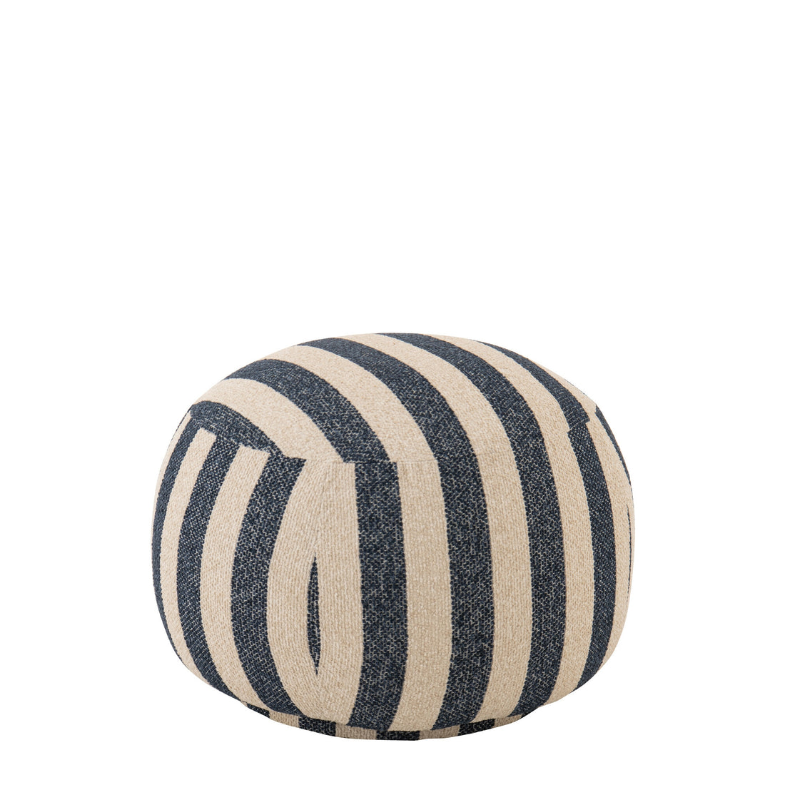 Poef Gestreept Blauw/Gebroken Wit J-Line