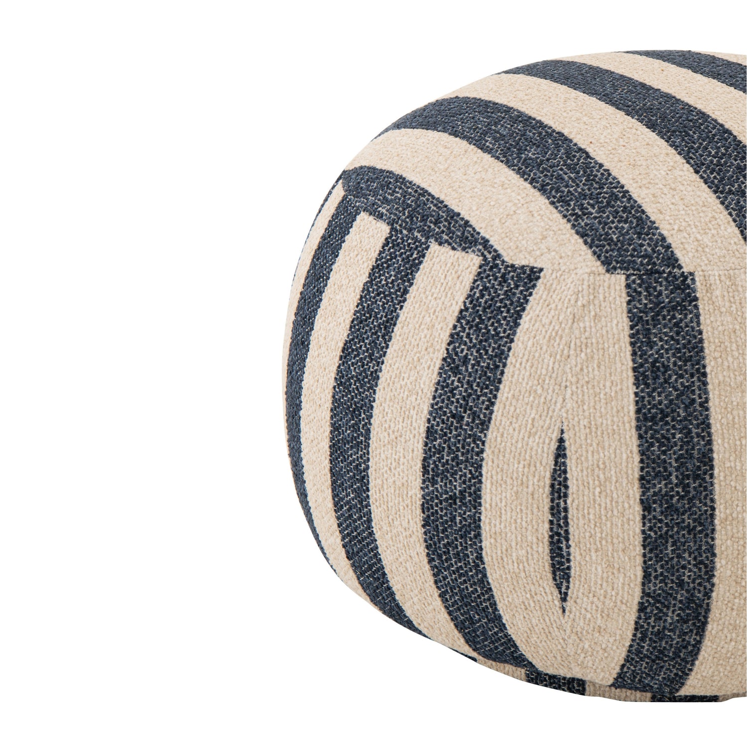 Poef Gestreept Blauw/Gebroken Wit J-Line