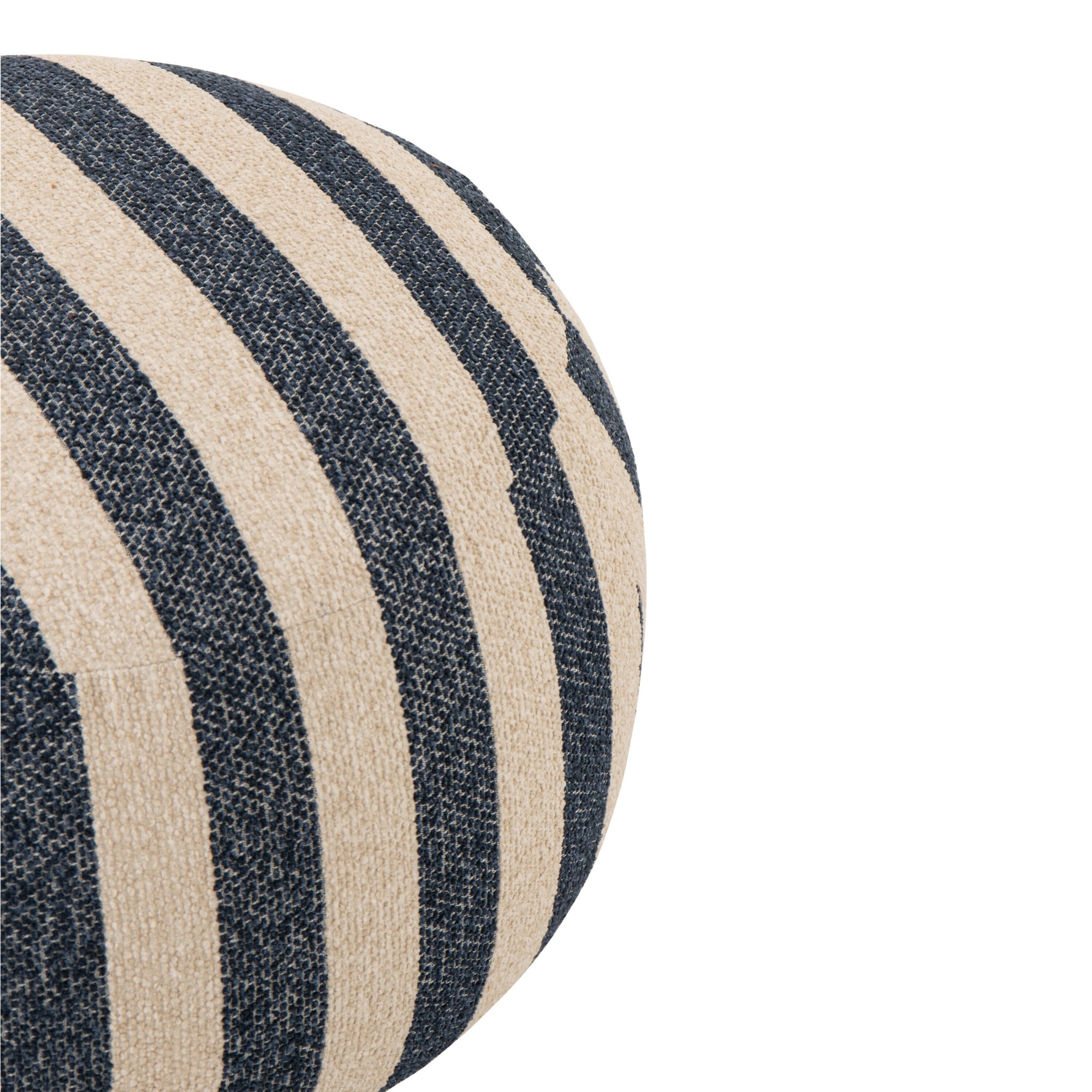 Poef Gestreept Blauw/Gebroken Wit J-Line