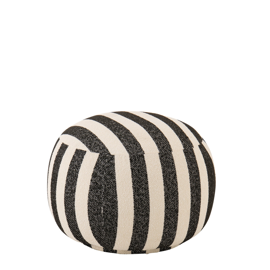 Poef Gestreept Zwart/Gebroken Wit J-Line