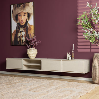 Zwevend TV-meubel Ambiance Mangohout Naturel 120cm Starfurn