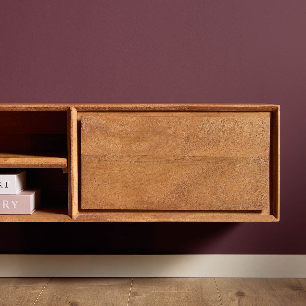 Zwevend TV-meubel Ambiance Mangohout Naturel 120cm Starfurn