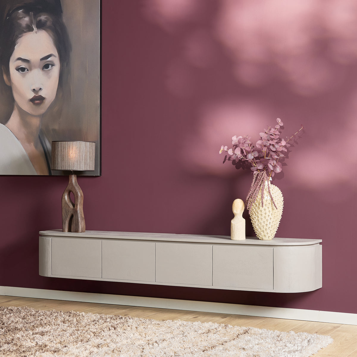 Zwevend TV-meubel Ambiance Mangohout Naturel 120cm Starfurn