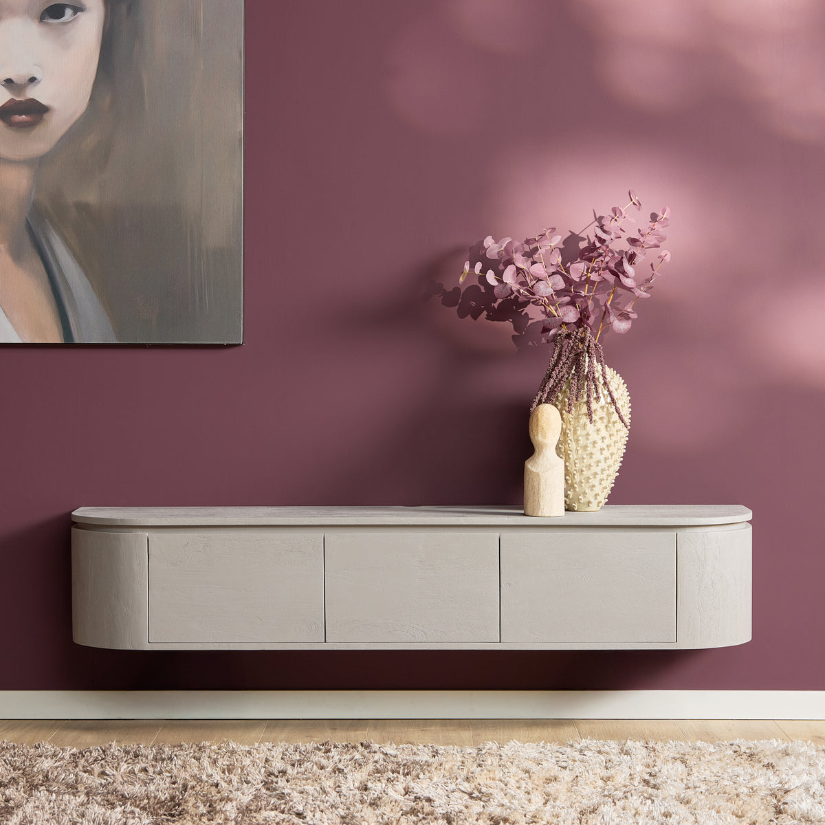 Zwevend TV-meubel Ambiance Mangohout Naturel 120cm Starfurn