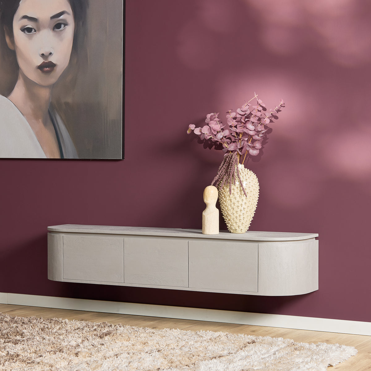 Zwevend TV-meubel Ambiance Mangohout Naturel 120cm Starfurn