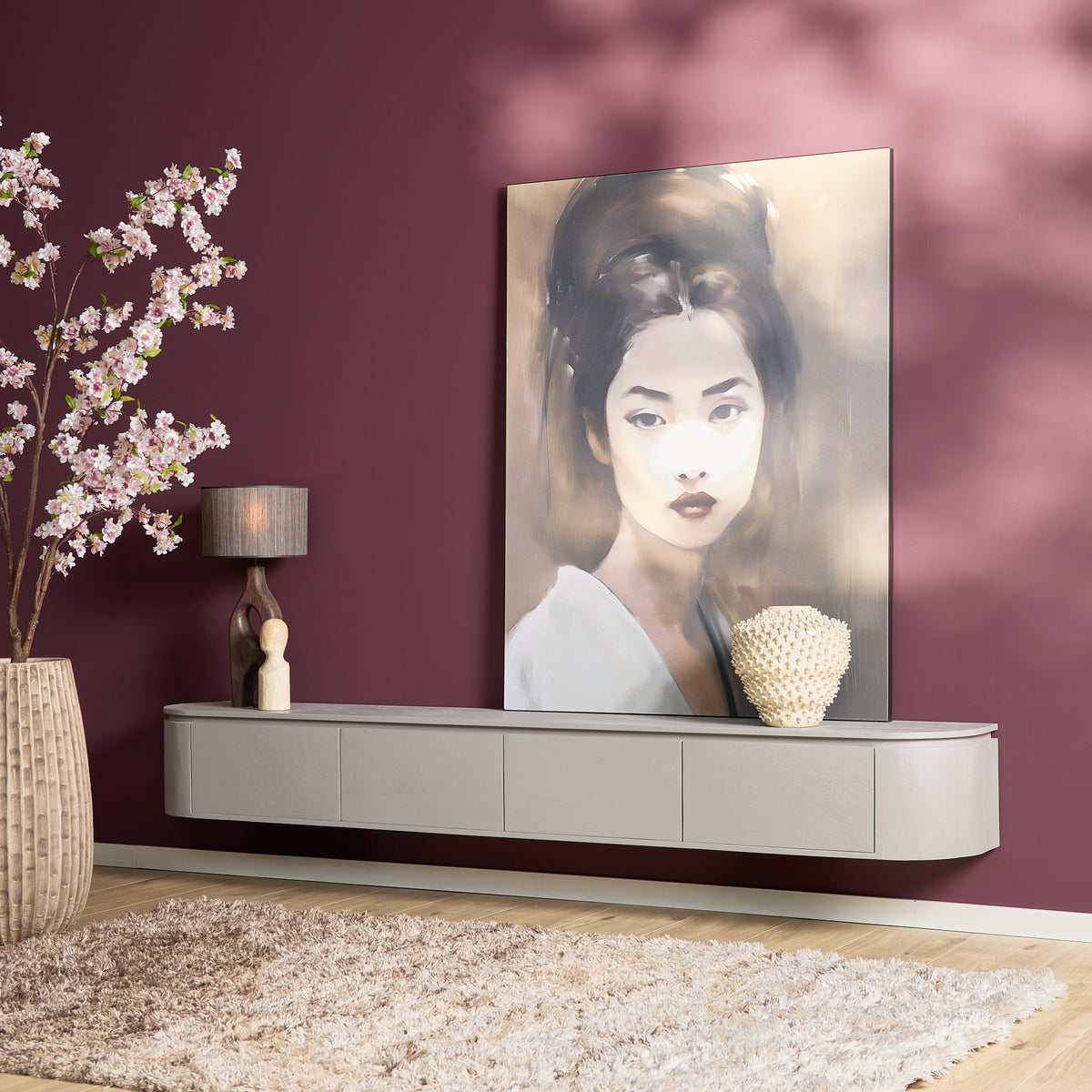 Zwevend TV-meubel Ambiance Mangohout Naturel 120cm Starfurn