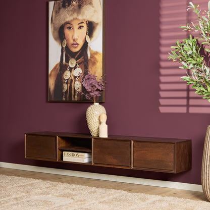 Zwevend TV-meubel Ambiance Mangohout Naturel 120cm Starfurn