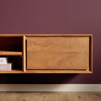 Zwevend TV-meubel Ambiance Mangohout Naturel 160cm Starfurn