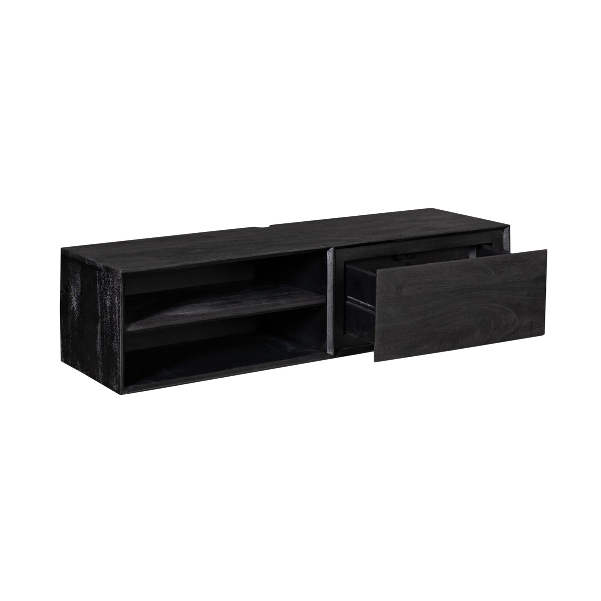Zwevend TV-meubel Ambiance Mangohout Zwart 120cm Starfurn