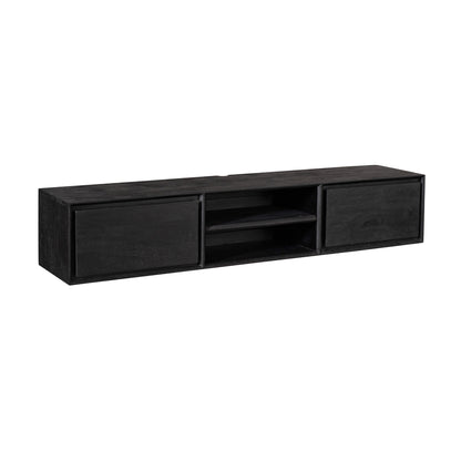 Zwevend TV-meubel Ambiance Mangohout Zwart 160cm Starfurn