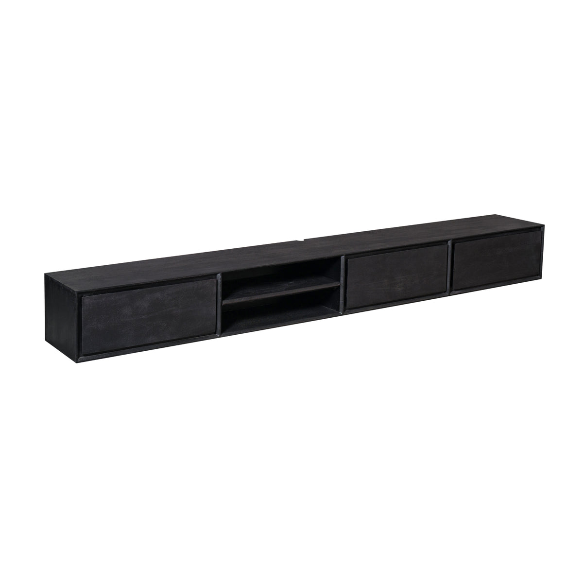Zwevend TV-meubel Ambiance Mangohout Zwart 280cm Starfurn