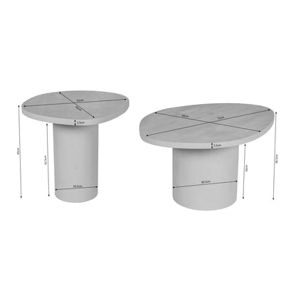 Salontafels Mirre Mangohout Zand Set van 2 Starfurn