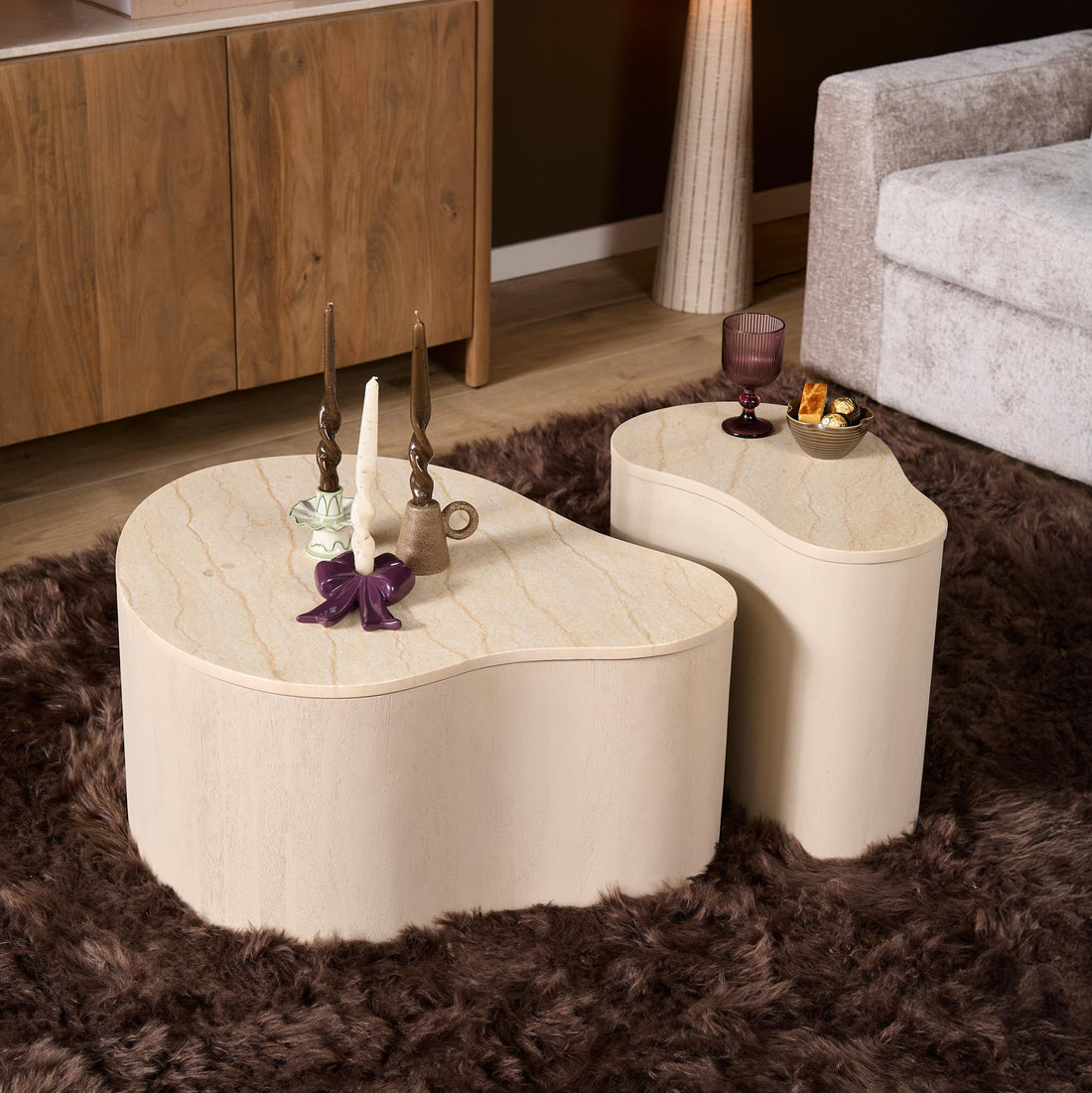 Salontafel Lovi Mangohout Zand 50cm Starfurn