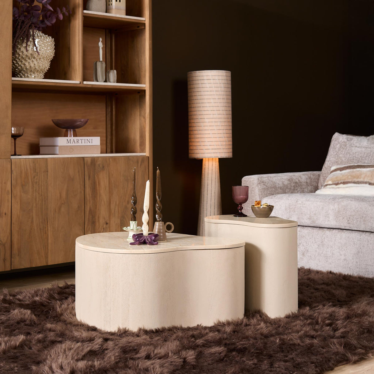 Salontafel Lovi Mangohout Zand 50cm Starfurn