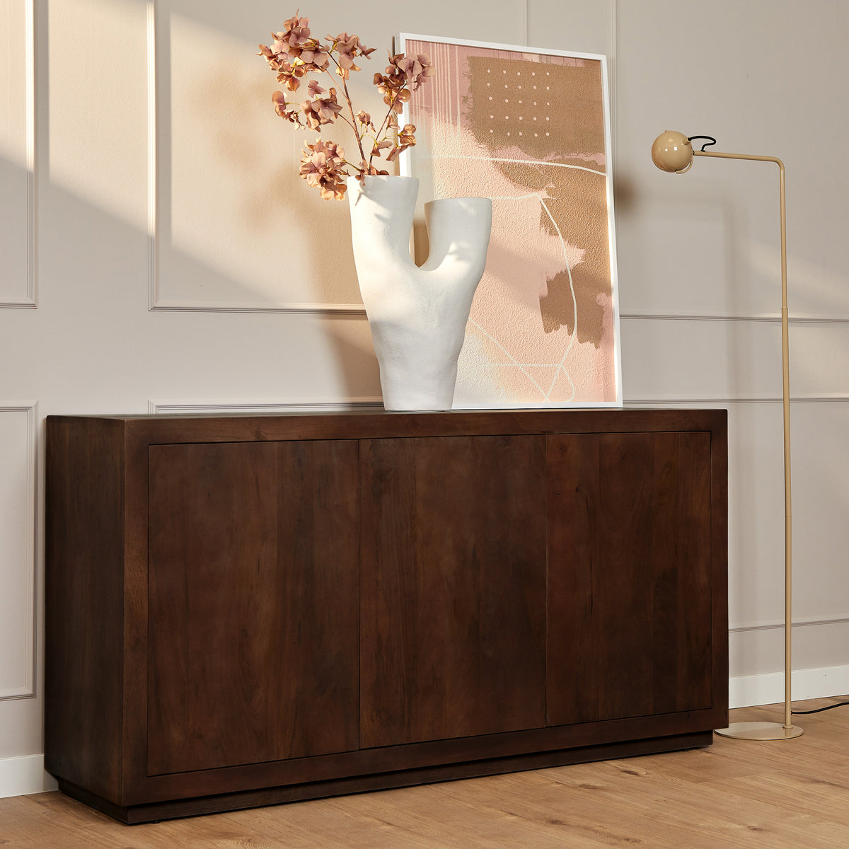 Dressoir Brussel Mangohout Bruin 3 Deuren 150cm Starfurn