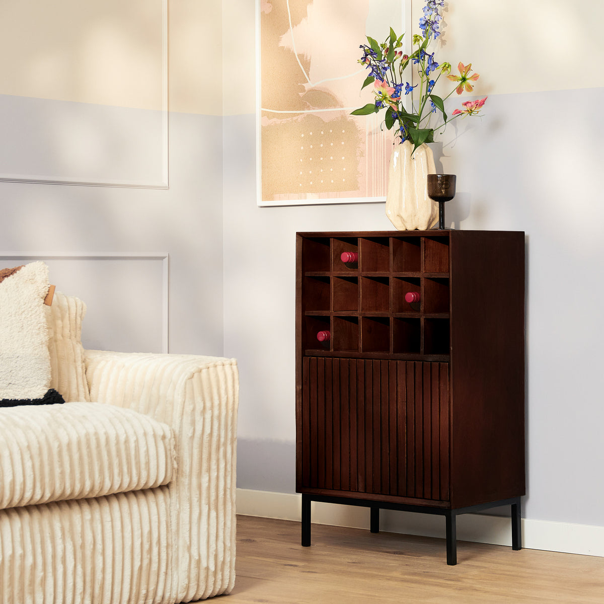 Wijnkast Madison Mangohout Bruin 55cm Starfurn