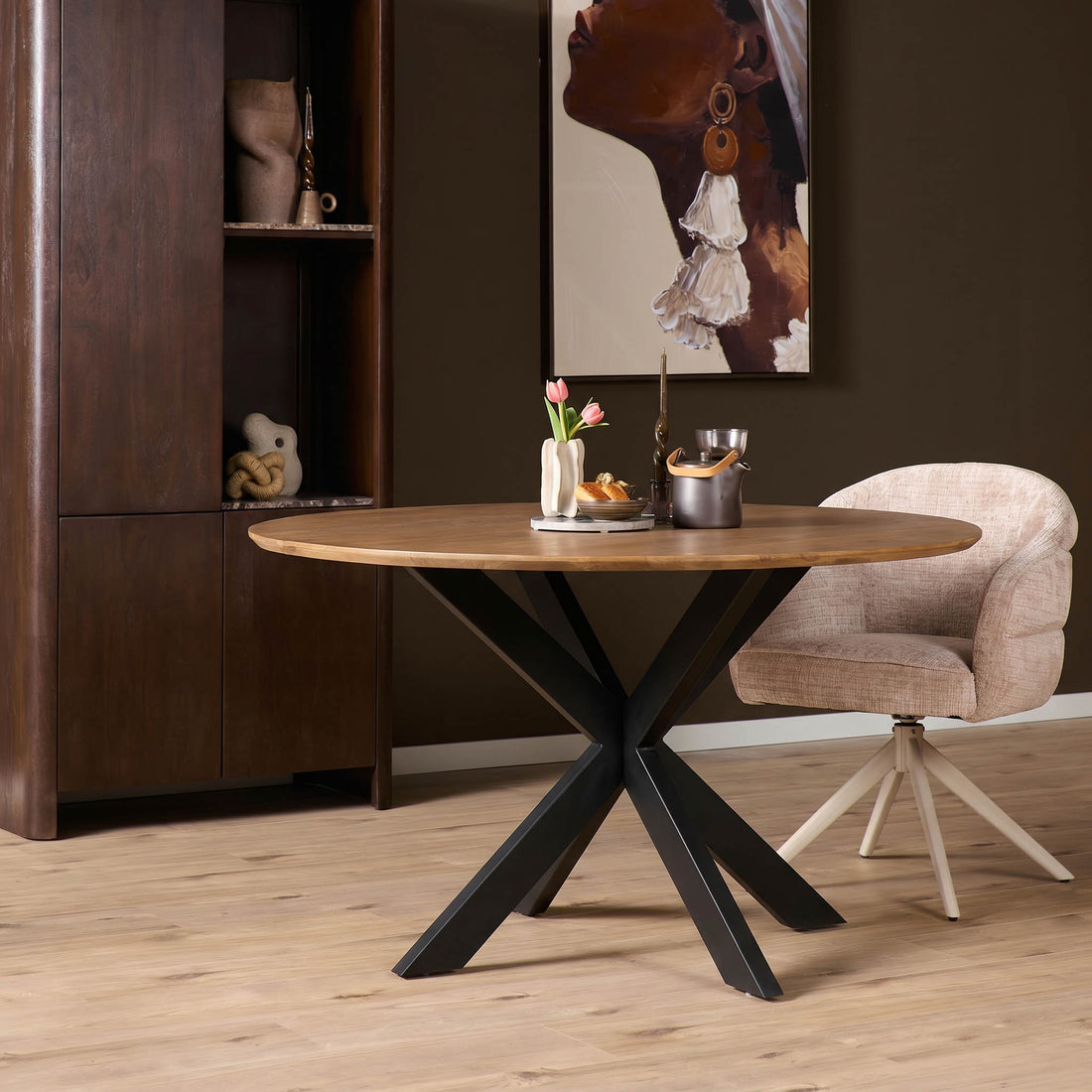 Eettafel Madison Mangohout Naturel Rond 130cm Starfurn