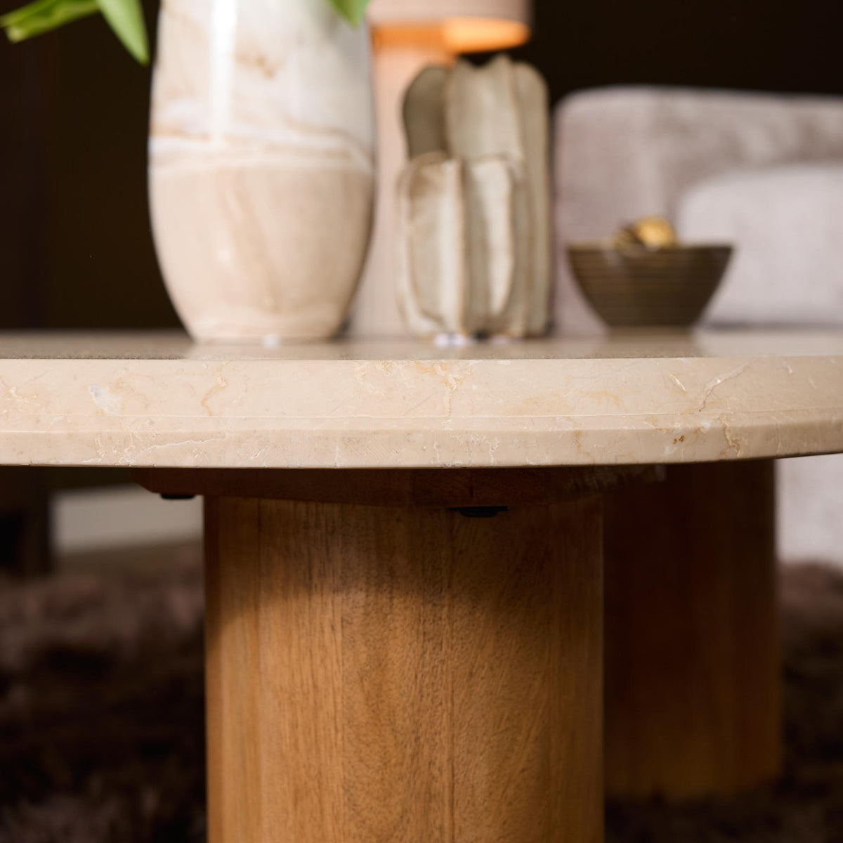 Salontafel Nuvé Botticino Marmer Naturel 100cm Starfurn