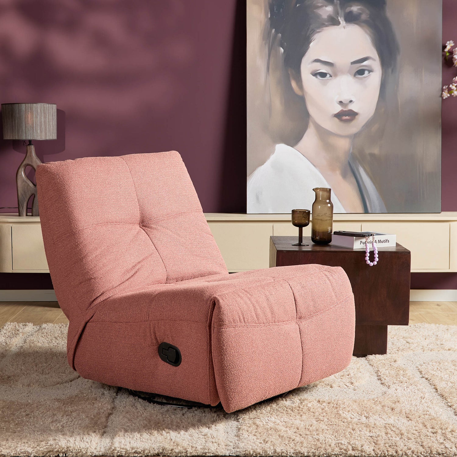Relaxfauteuil Lazy Stof Roze Starfurn