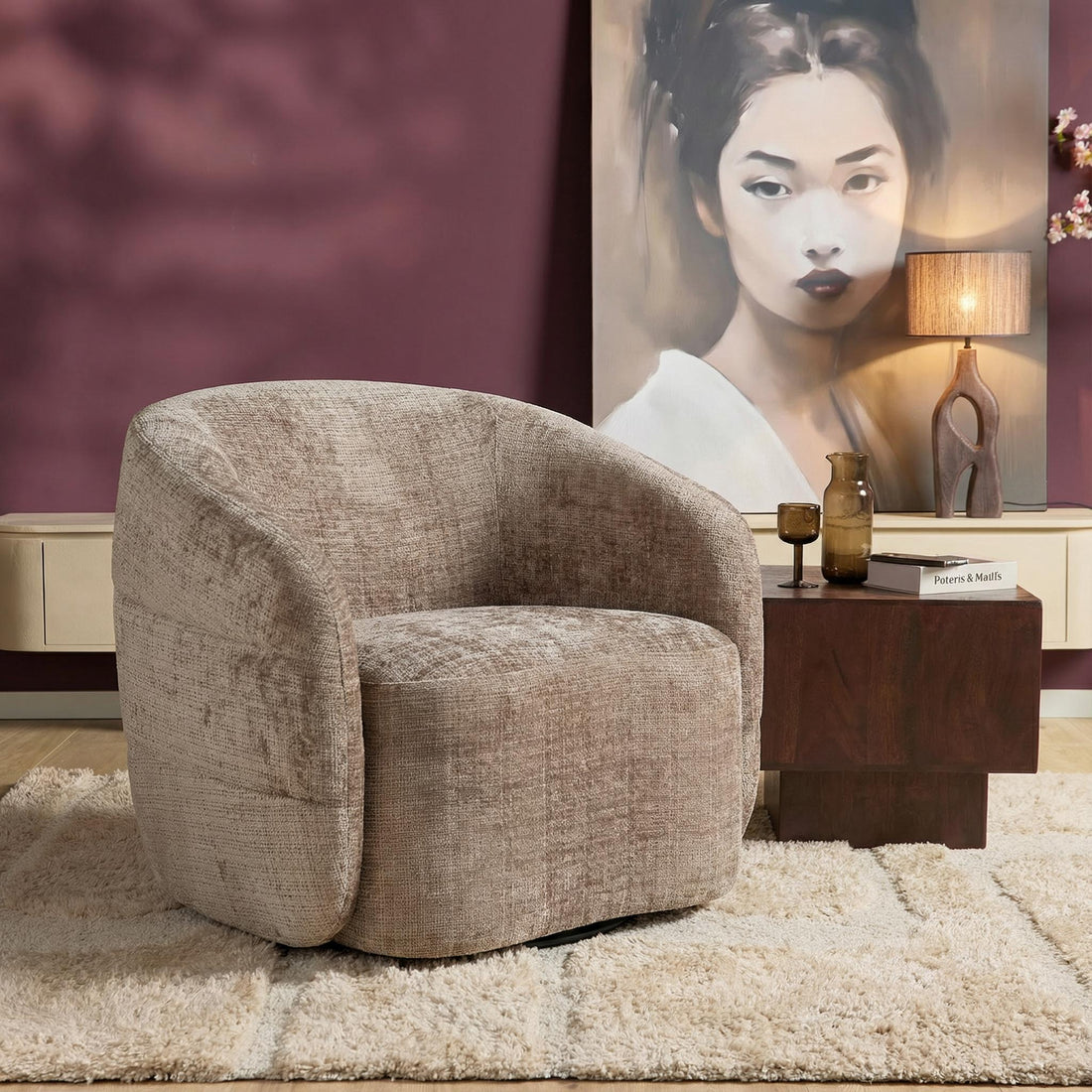 Fauteuil Yara Draaibaar Stof Clay Starfurn