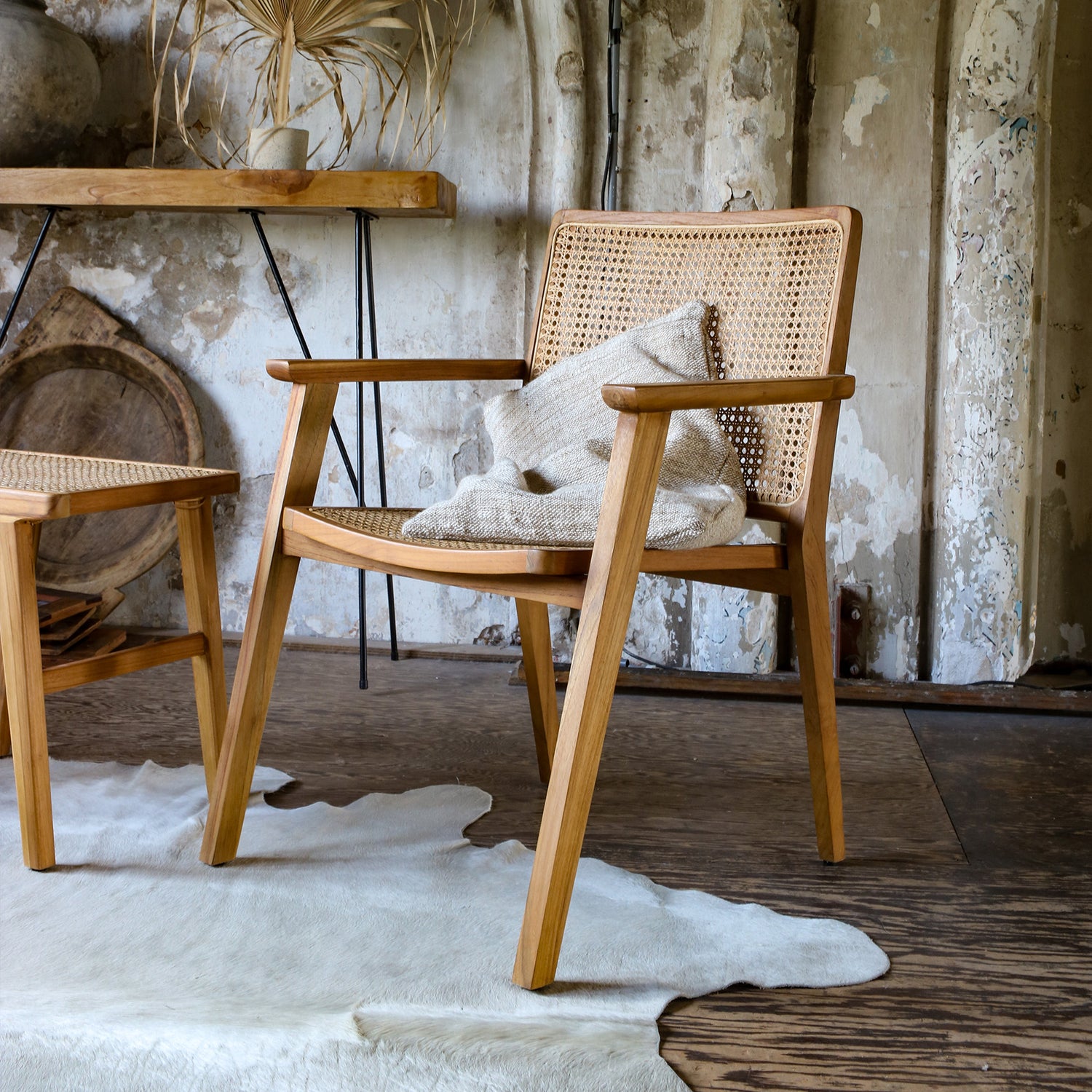 Set van 2 Eetkamerstoelen Nova Teak Raw Materials