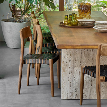Freya Eetkamerstoel Leer Zwart Raw Materials