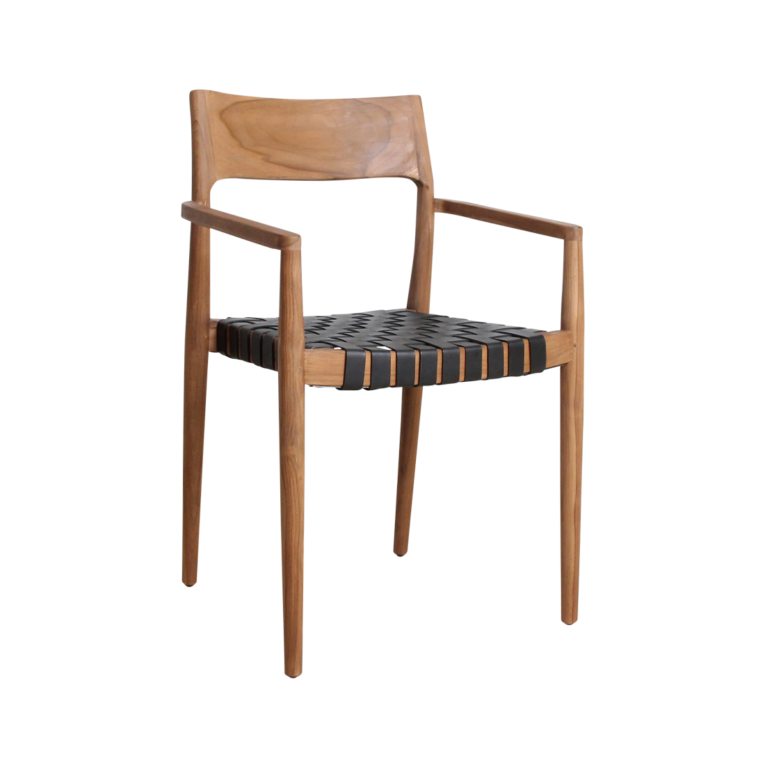 Freya Eetkamerstoel Met Armleuning Leer Zwart Raw Materials