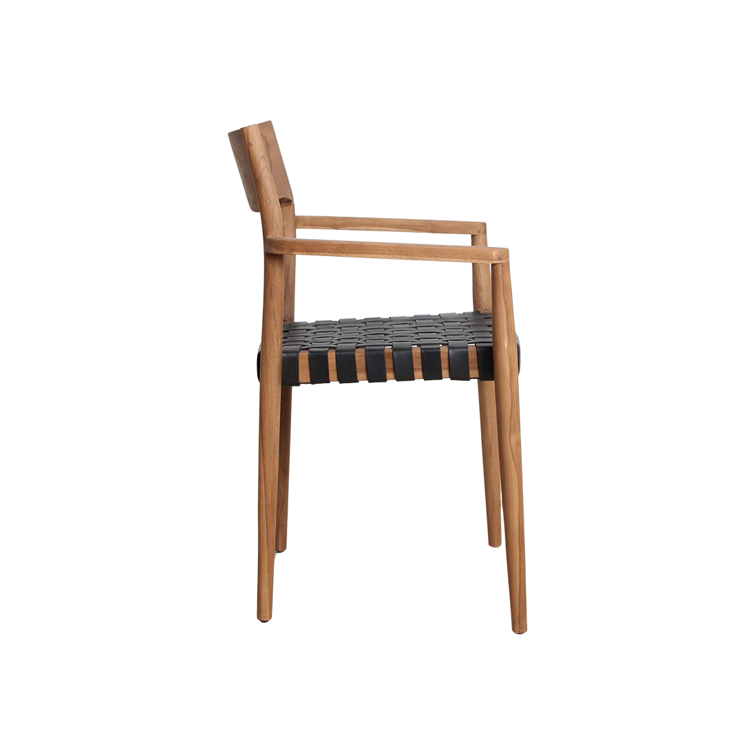 Freya Eetkamerstoel Met Armleuning Leer Zwart Raw Materials