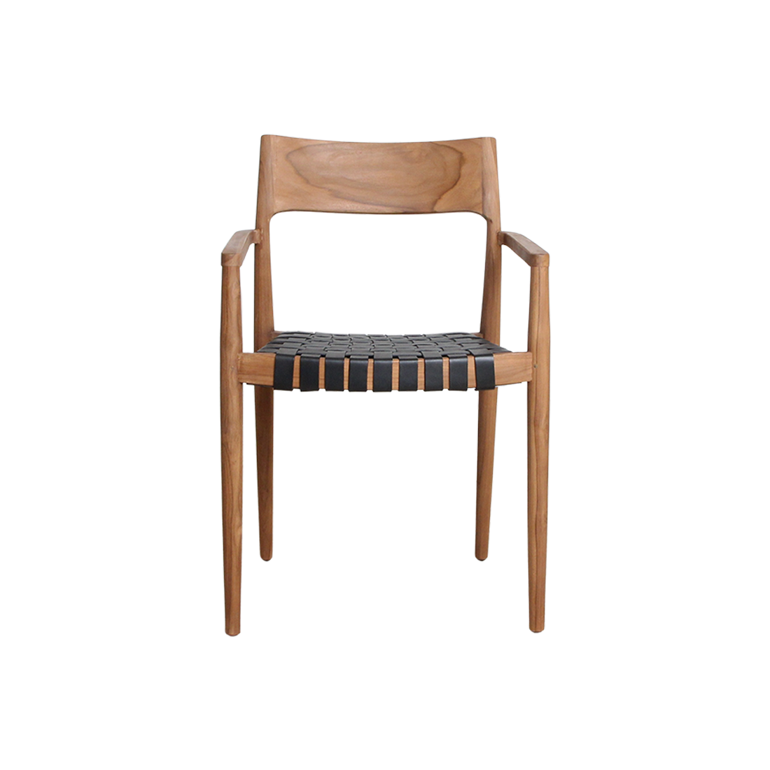 Freya Eetkamerstoel Met Armleuning Leer Zwart Raw Materials