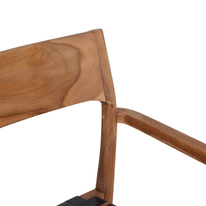 Freya Eetkamerstoel Met Armleuning Leer Zwart Raw Materials