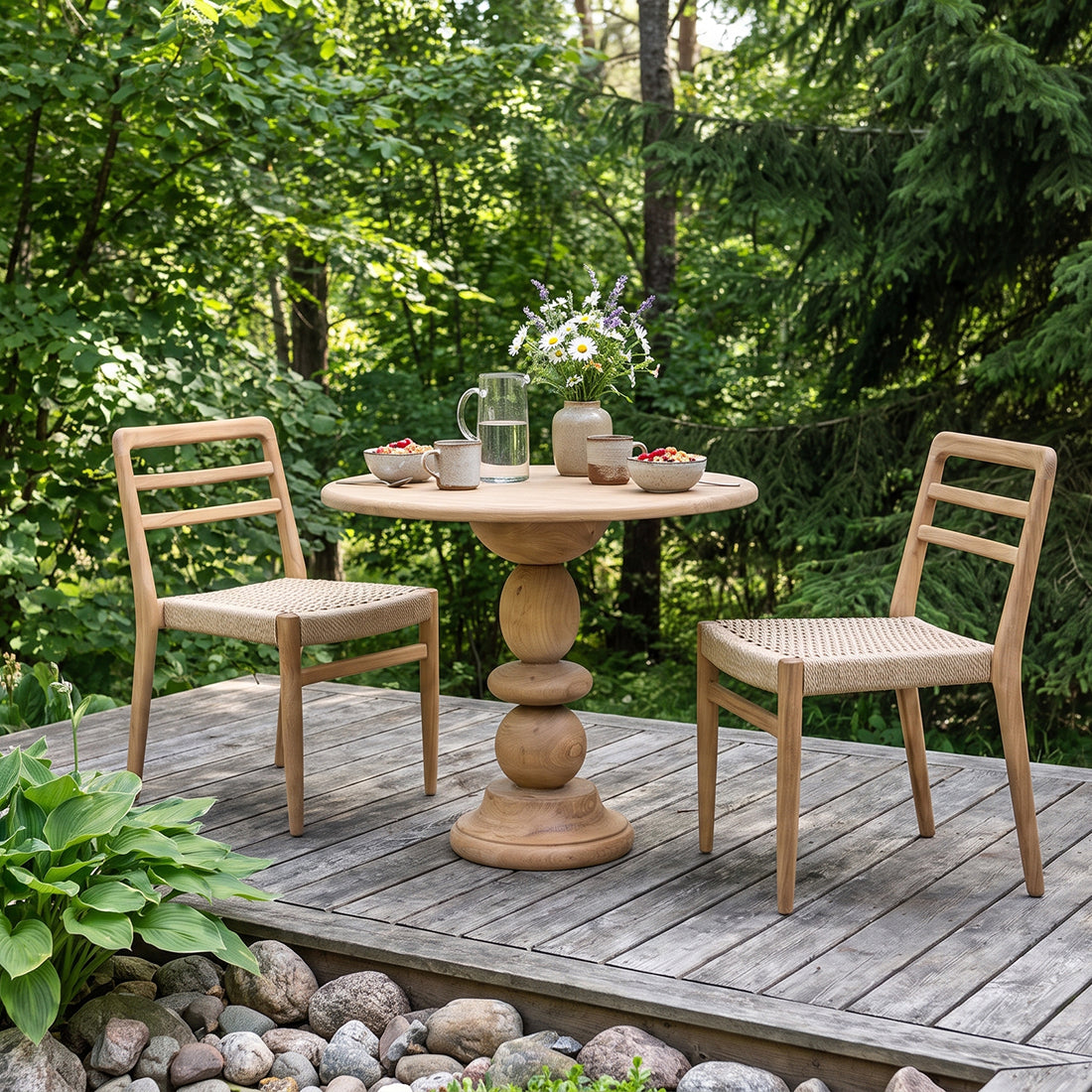 Verano Terrasstoel met Armleuning Naturel Set van 2 Raw Materials