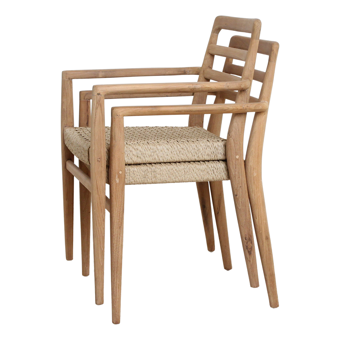 Verano Terrasstoel met Armleuning Naturel Set van 2 Raw Materials