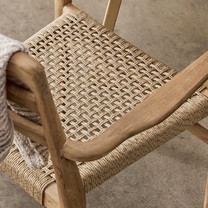 Verano Terrasstoel met Armleuning Naturel Set van 2 Raw Materials