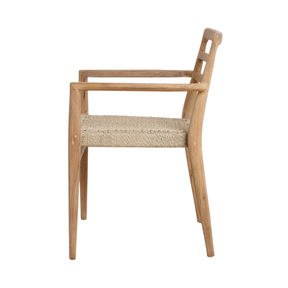 Verano Terrasstoel met Armleuning Naturel Set van 2 Raw Materials