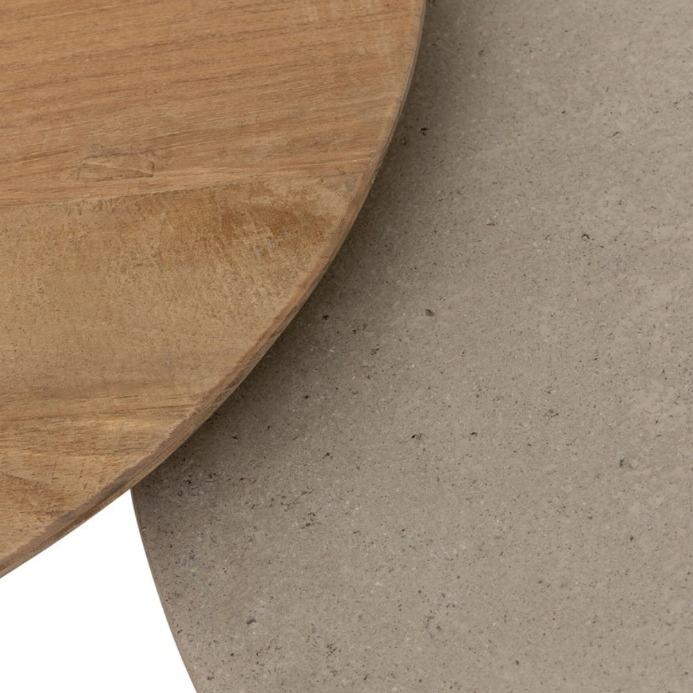 Salontafel Nova Set van 2 Teakhout + Travertin DTP Home