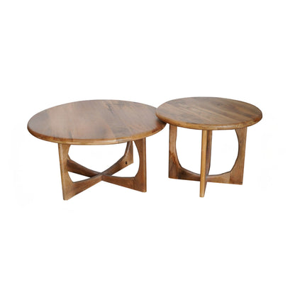 Salontafels Milou Mangohout Naturel Set Van 2 Starfurn